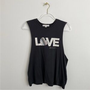 Share  Spiritual Gangster Black Gray Tank Sz S 100% Cotton LOVE Rainbow Heart Gr